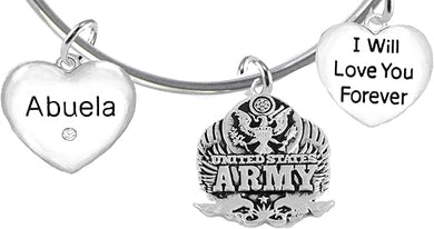 Abuela, I Will Love You Forever, Army Hypoallergenic, Safe-Nickel Free, No Poisonous Lead Or Cadmium