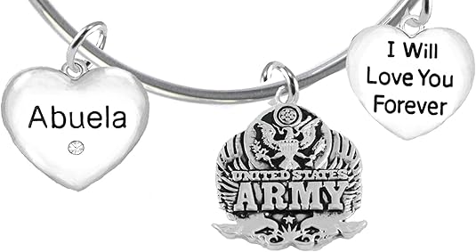 Abuela, I Will Love You Forever, Army Hypoallergenic, Safe-Nickel Free, No Poisonous Lead Or Cadmium