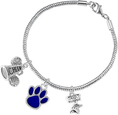 Blue Paw Cheer 3 Charm Bracelet Safe-Hypoallergenic, Nickel, Lead and Cadmium Free