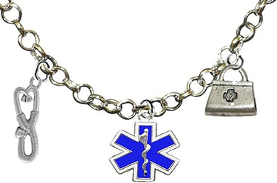 EMT, Paramedic, Adjustable Charm Necklace, Hypoallergenic, Safe-Nickel, Lead, Free