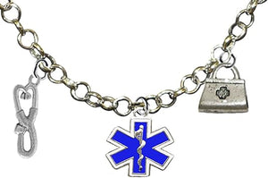 EMT, Paramedic, Adjustable Charm Necklace, Hypoallergenic, Safe-Nickel, Lead, Free