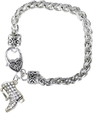 Drill Boot Crystal Bracelet, Safe-Nickel, Lead & Cadmium Free!