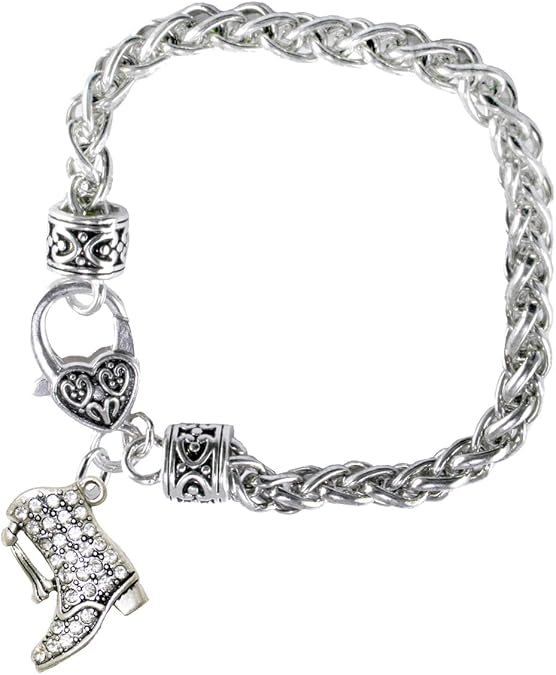 Drill Boot Crystal Bracelet, Safe-Nickel, Lead & Cadmium Free!