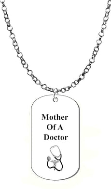 Mother Of A Doctor, On A Adjustable Rollo Chain Necklace.18-21 Inches. What A Great Gift For Yourself, Or Somebody Special. Beautiful Premium Quality, Silvertone Finish. Hypoallergenic-Safe