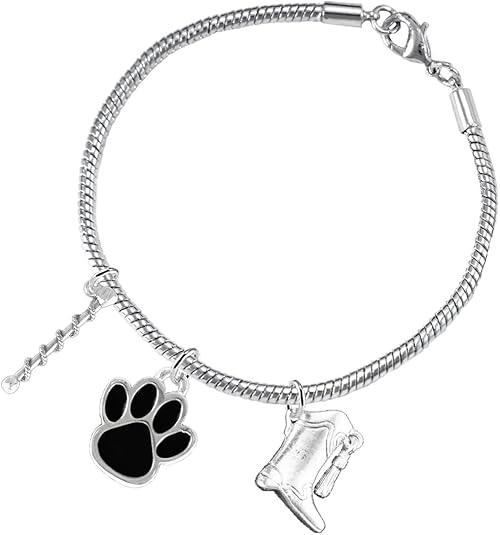 The, Majorette Jewelry Black Paw Hypoallergenic Adjustable, Safe-Nickel, Lead Free