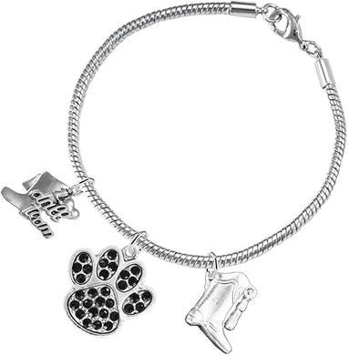 The, Drill Team Jewelry Black Crystal Paw Hypoallergenic Adjustable, Safe-Nickel, Lead Free