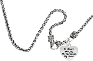 Message Jewelry, Message Jewelry, My Mom, My Joy, My Sunshine, My Heart, Antique Wheat Chain Necklace, Hypoallergenic, Safe-Nickel, Lead, Free
