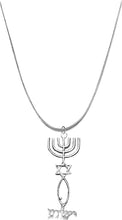 YESHUA (JESUS IN HEBREW) NAMED BY AN ANGEL, Suspended From Messianic Seal of Jerusalem With Menorah, Star Of David, Christian Fish On A Adjustable, Hypoallergenic, Safe-Nickel, Lead, Cadmium Free