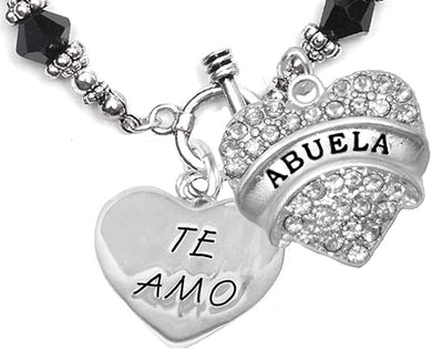 Te Amo Abuela Toggle Crystal Bracelet, Hypoallergenic, Safe-Nickel, Lead, Cadmium Free