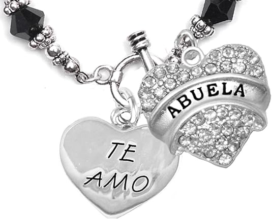 Te Amo Abuela Toggle Crystal Bracelet, Hypoallergenic, Safe-Nickel, Lead, Cadmium Free