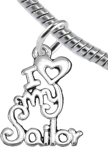 Navy, I Love My Sailor, Bracelet Hypoallergenic, Safe-Nickel, Lead, Cadmium Free