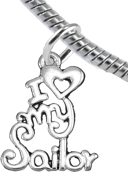 Navy, I Love My Sailor, Bracelet Hypoallergenic, Safe-Nickel, Lead, Cadmium Free