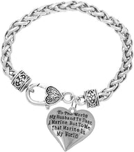 Marine Wife, My Husband is My World, Bracelet, Hypoallergenic, Safe- Nickel, Lead and Cadmium Free