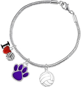 Purple Paw Volleyball, Adjustable, Safe-Hypoallergenic, Nickel, Lead Free