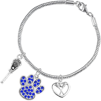 Lacrosse Jewelry, Blue Crystal Paw Jewelry, Hypoallergenic Safe-Nickel, Lead and Cadmium Free!