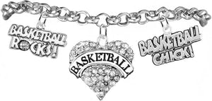 Basketball Chick, Basketball Rocks Hypoallergenic Adjustable Bracelet
