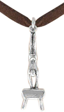 Gymnast Hand Stand On Vault Necklace, Adjustable, Hypoallergenic, Nickel, Lead & Cadmium Free