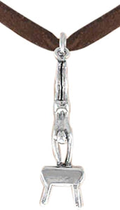 Gymnast Hand Stand On Vault Necklace, Adjustable, Hypoallergenic, Nickel, Lead & Cadmium Free