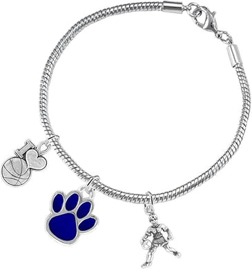 Blue Paw Basketball Jewelry, Adjustable, Safe-Hypoallergenic, Nickel, Lead Free