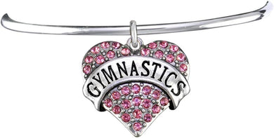 Gymnastic Genuine Pink Crystal, Open End Charm Bracelet Hypoallergenic, Safe-Nickel, Lead & Cadmium Free