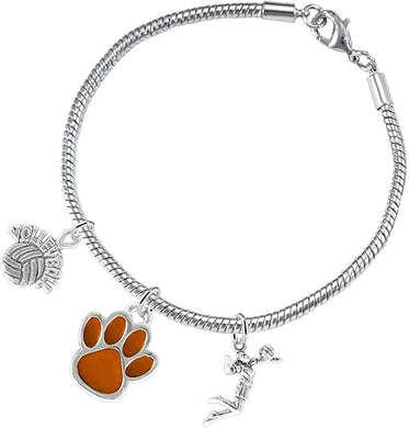 Orange Paw Volleyball, Adjustable, Safe-Hypoallergenic, Nickel, Lead Free