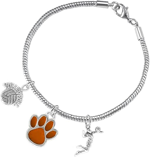 Orange Paw Volleyball, Adjustable, Safe-Hypoallergenic, Nickel, Lead Free