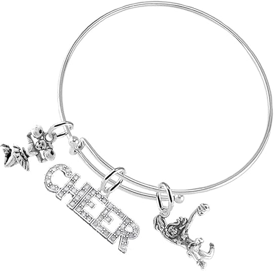 Cheer 3 Charm Bracelet, Safe-Hypoallergenic, Nickel, Lead and Cadmium Free