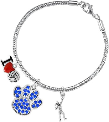Blue Crystal Paw Volleyball, Adjustable, Safe-Hypoallergenic, Nickel, Lead and Cadmium Free