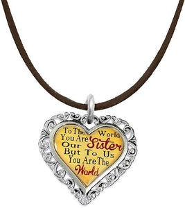 Sister Heart Charm Necklace Hypoallergenic, Adjustable, Safe, Nickel, Lead & Cadmium Free!