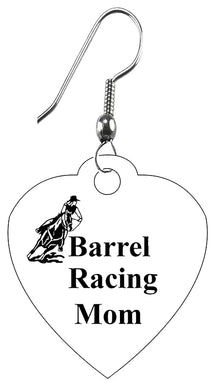 Barrel Racing Mom, Wire/Fishhook Earring. Hypoallergenic. What A Wonderful Gift For Yourself, Or Someone Special. Gift Ready, Comes In A Black Velvet Bag, Made In The USA