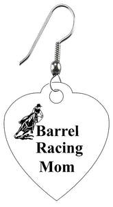 Barrel Racing Mom, Wire/Fishhook Earring. Hypoallergenic. What A Wonderful Gift For Yourself, Or Someone Special. Gift Ready, Comes In A Black Velvet Bag, Made In The USA