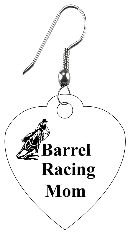Barrel Racing Mom, Wire/Fishhook Earring. Hypoallergenic. What A Wonderful Gift For Yourself, Or Someone Special. Gift Ready, Comes In A Black Velvet Bag, Made In The USA