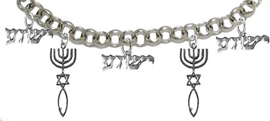 Messianic Seal Of Jerusalemt, & Yeshua Charms Adjustable Bracelet, Hypoallergenic, Safe-Nickel, Lead, Cadmium Free