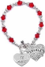 Te Amo Abuela Toggle Crystal Bracelet, Hypoallergenic, Safe-Nickel, Lead, Cadmium Free