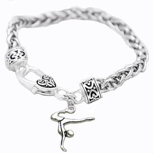 Gymnast Standing On Hands Heart Bracelet Safe-Nickel, Lead & Cadmium Free!
