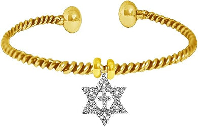 Messianic Christian Austrian Crystal Star Of David,On A Goldtone Antique Twisted Bracelet. If you do not believe that this jewelry is beautiful when you receive it,simply return it for a full refund, Large, Silver, Carnelian
