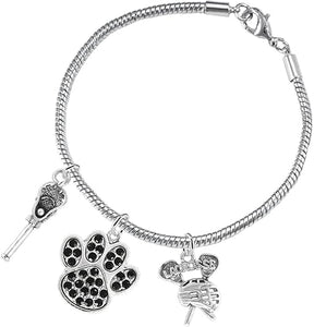 Lacrosse Jewelry, Black Crystal Paw Jewelry, Hypoallergenic Safe-Nickel, Lead and Cadmium Free!