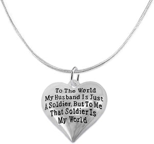 Army Wife, My Husband is My World, Hypoallergenic, Safe-Nickel, Lead, Cadmium Free