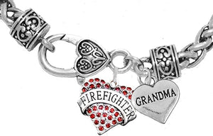 Firefighter Grandma Bracelet, Hypoallergenic, Safe-Nickel, Lead, Cadmium Free