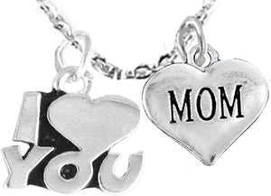 Mom I Love You Adjustable Curb Chain Necklace, Hypoallergenic, Safe-Nickel, Lead, Cadmium Free