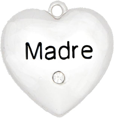 Creative Madre Charm With Crystal, Hyperallergenic, Safe-Nickel, Lead, And Cadmium Free