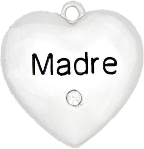 Creative Madre Charm With Crystal, Hyperallergenic, Safe-Nickel, Lead, And Cadmium Free