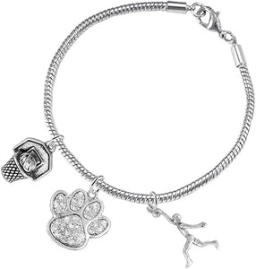 Crystal Paw Basketball Jewelry, Adjustable, Safe-Hypoallergenic, Nickel, Lead Free