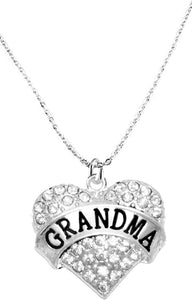 Grandma Crystal Heart Necklace, Safe-Hypoallergenic, Nickel, Lead & Cadmium Free!
