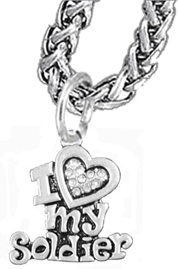 Army, I Love My Soldier, Necklace Hypoallergenic, Safe-Nickel, Lead, Cadmium Free