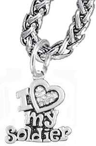 Army, I Love My Soldier, Necklace Hypoallergenic, Safe-Nickel, Lead, Cadmium Free