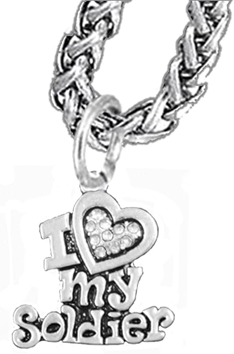 Army, I Love My Soldier, Necklace Hypoallergenic, Safe-Nickel, Lead, Cadmium Free