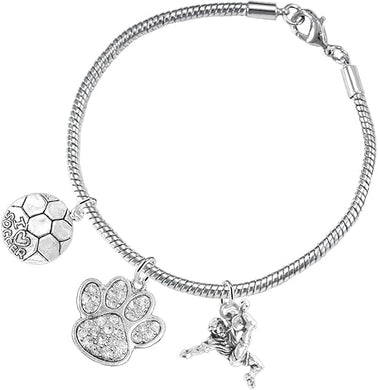 The, Soccer Jewelry Crystal Paw Hypoallergenic Adjustable, Safe-Nickel, Lead Free