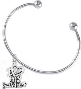 Army, I Love My Soldier Bracelet, Hypoallergenic, Safe-Nickel, Lead, Free