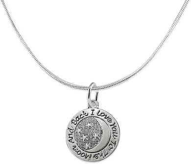 Mother's Day Jewelry, Mom Jewelry, Grandma Jewelry, I Love You To The Moon And Back Adjustable Neck Hypoallergenic-Safe, Nickel, Lead, Free